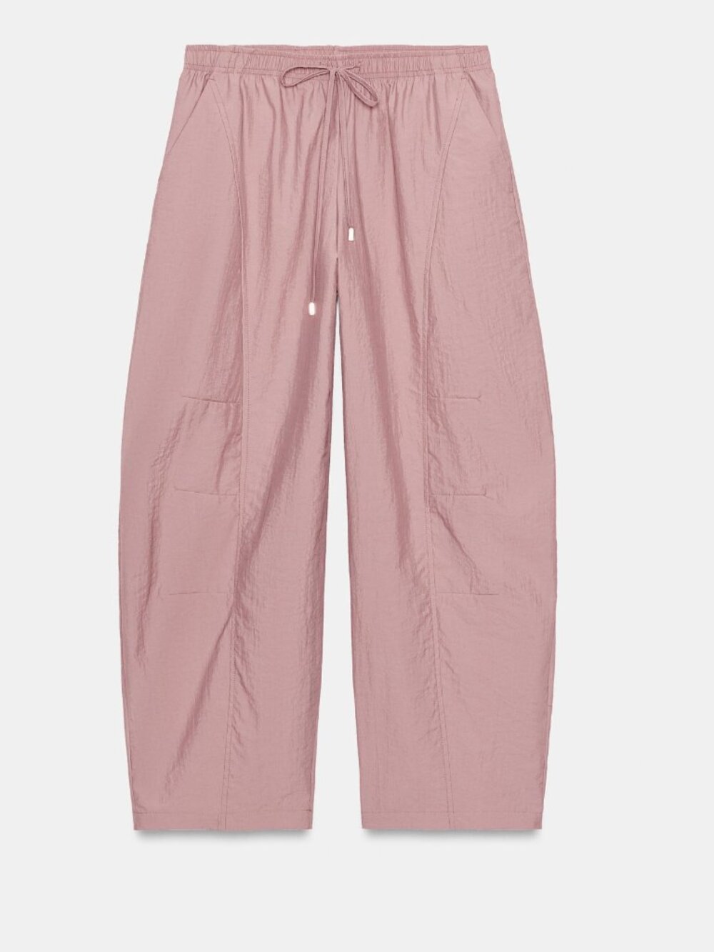 ISO Zara Barrel Pants with Elastic Waist in Pink Size M